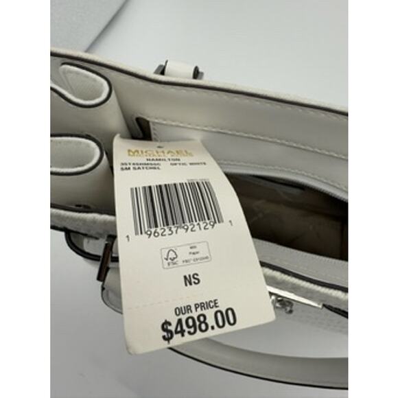 RETAIL $498 Michael Kors Hamilton Small Logo Embossed Washed Denim Satchel*NEW - Picture 9 of 13